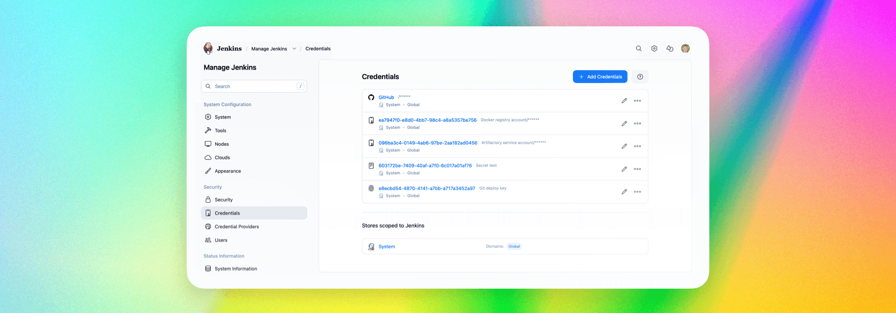Redesigned Credentials in Jenkins
