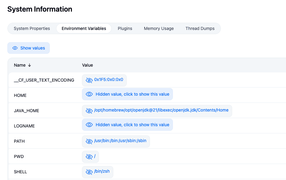 Environment variables