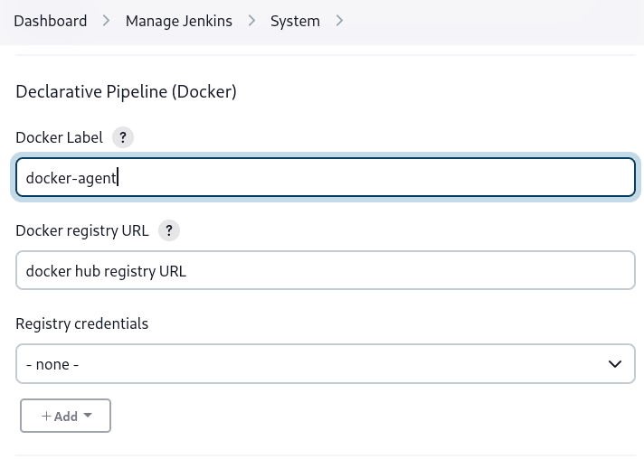 Configuring the Pipeline Docker Label