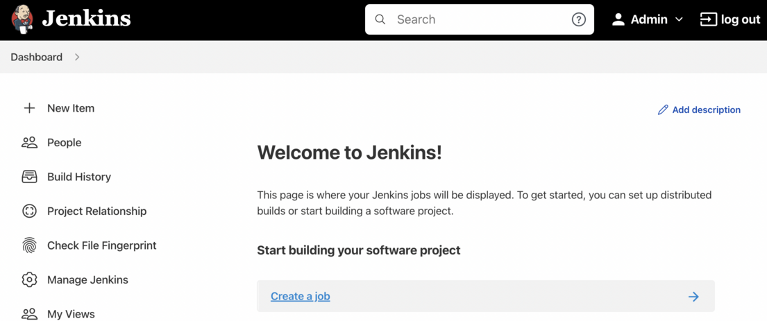 Jenkins localhost dashboard
