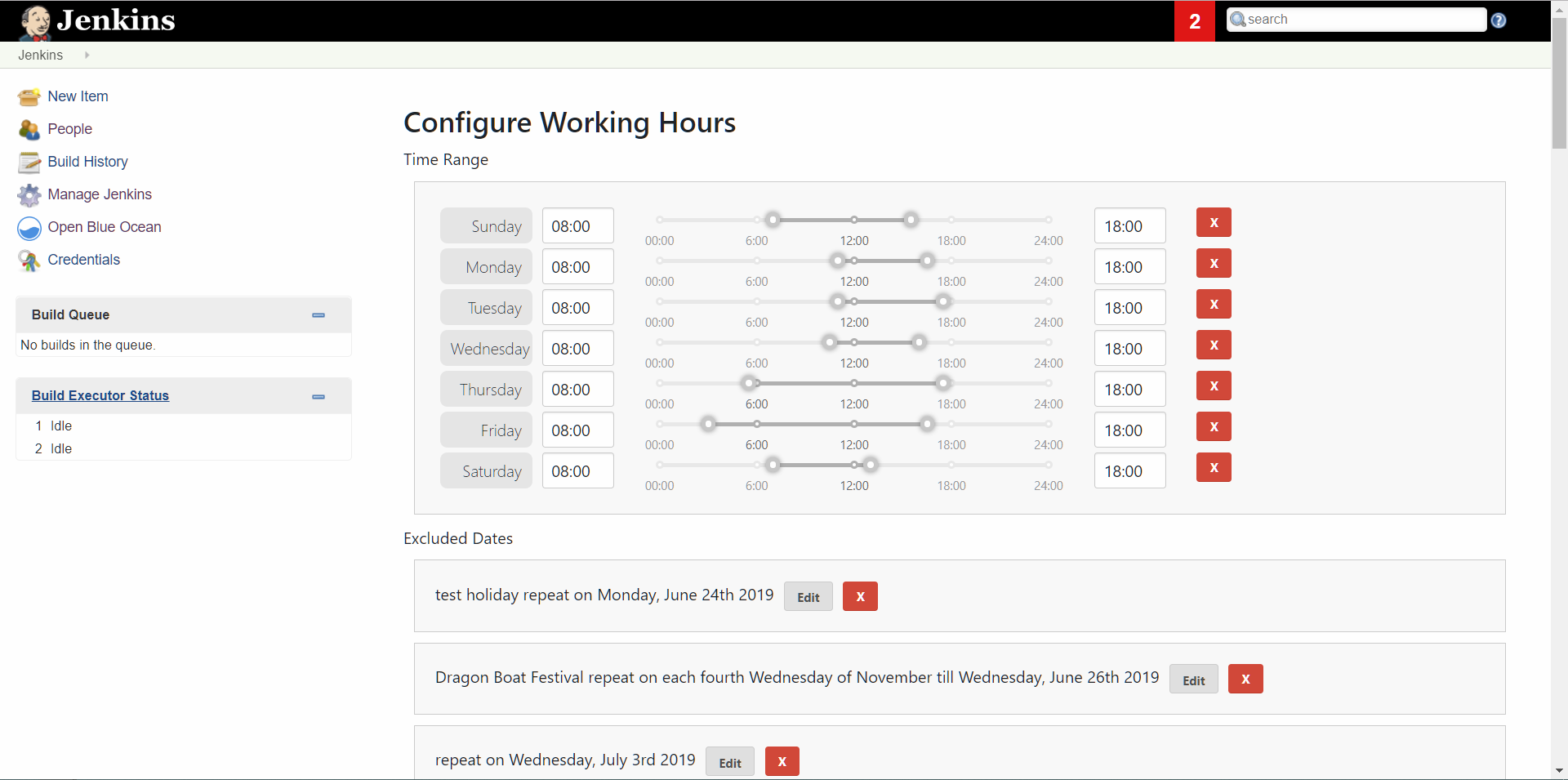 New date 0 js. Jenkins UI. Jenkins web interface. Work interface. Working hours.